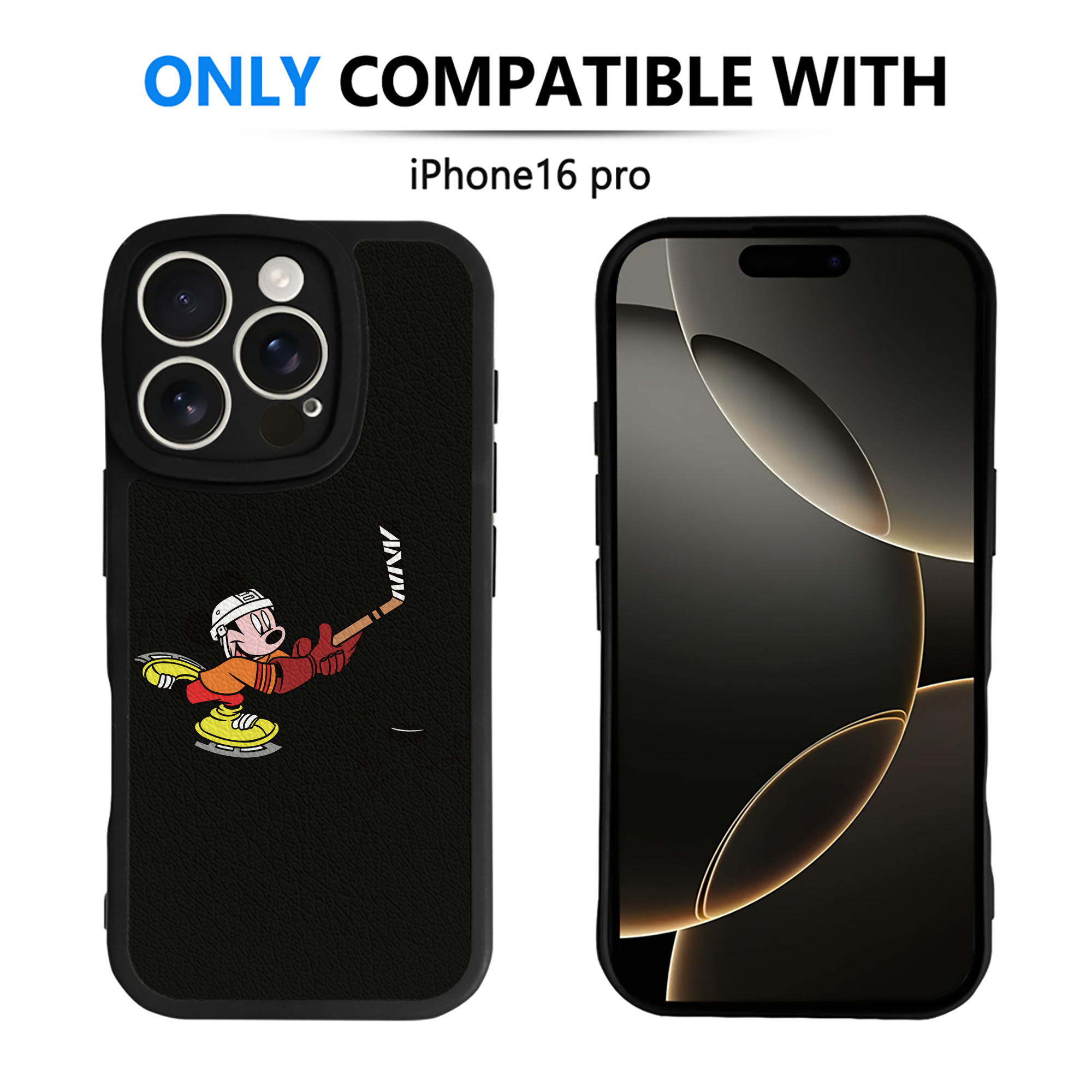 （画像用） ミッキーマウス Mickey Mouse 【iPhone 16シリーズ対応】シリコンスマホケース（レザー調） 材質：シリコン